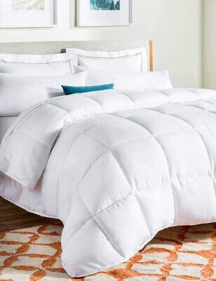 KD hotel stripes 100% cotton white Duvet quilt cover king size (260X220cm) set with 1 bedsheet 2 pillow cases
