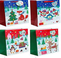Christmas LARGE 4ASSTD CONTEMPORARY DESIGN CHILDRENS GIFT BAGS #505007L