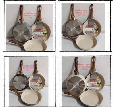 Frying Pan Marble Coated 22cm Redberry premium marble coated non stick frying pan 22cm RBNF 322
