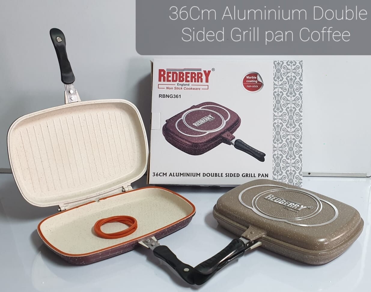 Redberry double sided grill pan aluminium 36cm