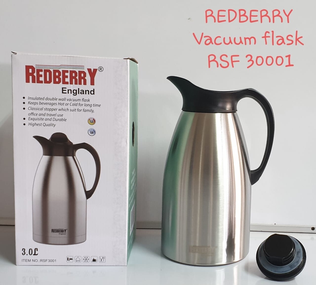 Redberry Unbreakable Vacuum Flask 3 Litres RSF3001 - Durable Hydration for Any Adventure