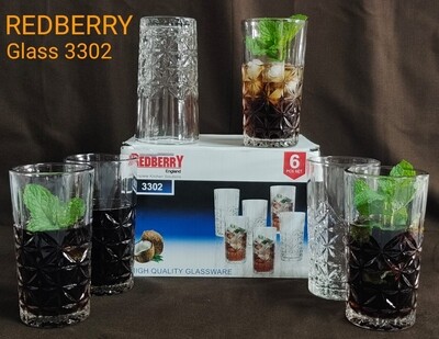 Redberry water juice glass 6pcs set # 3302