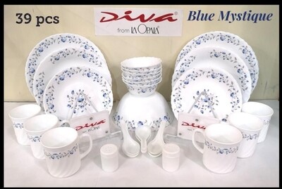 DIVA 39pcs opal dinner set blue mystique