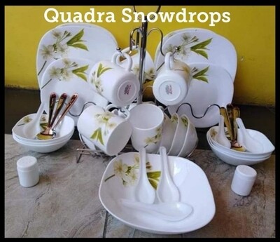 Quadra 39pcs opal dinner set blue snowdrops