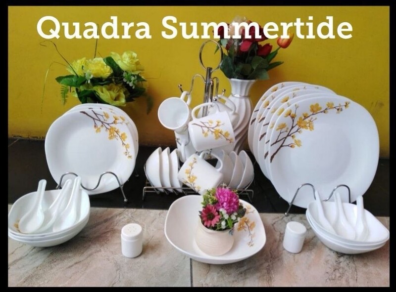 Quadra 39pcs opal dinner set blue summertide