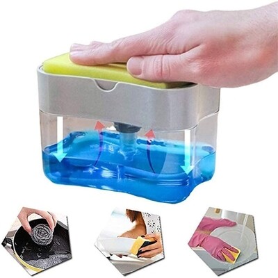 Kitchen Soap Caddy Liquid soap dispenser with sponger holder