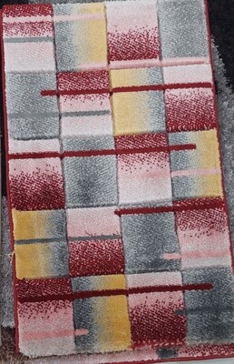 Safari Paris door mat 50x80cm #1 pattern red, grey & yellow squares