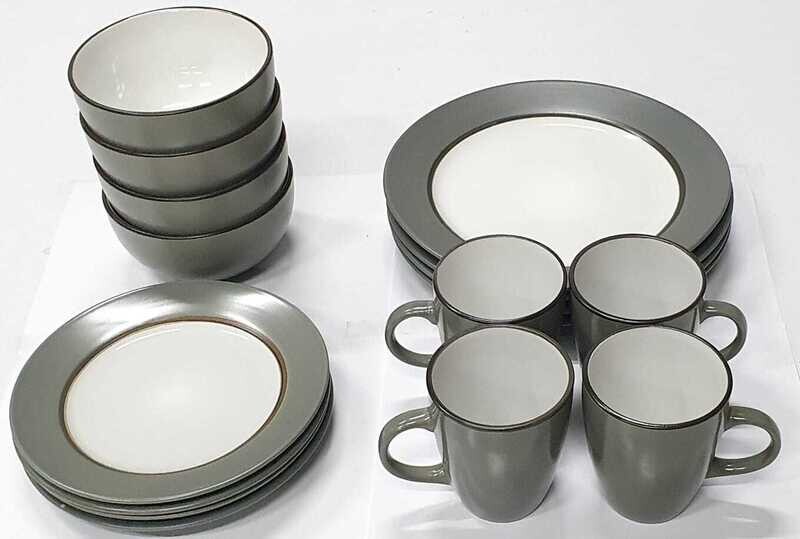 Lotus 16pc Dinner Set grey and white 61
