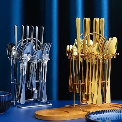 Stainless steel 24pc Cutlery set knives,Forks,Table spoon,Tea spoon &cutlery Holder Stainless steel 24pc Cutlery set knives,Forks,Table spoon,Tea spoon &cutlery Holder