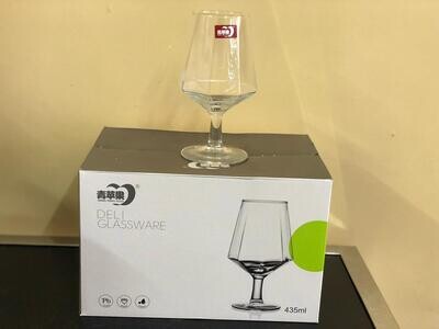 Deli Glassware wine Glass Hexagonal 435Ml set of 6 #EJ6203