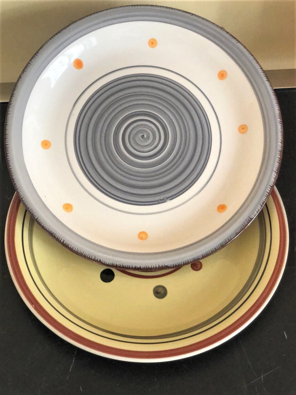 Spiral dotted Ceramic dinner plate set of 6,10.5inch#DS01/DS02