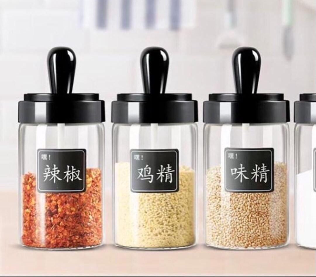 Spice jar with serving spoons 2pcs set