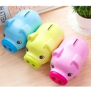 Colourful kids piggy bank