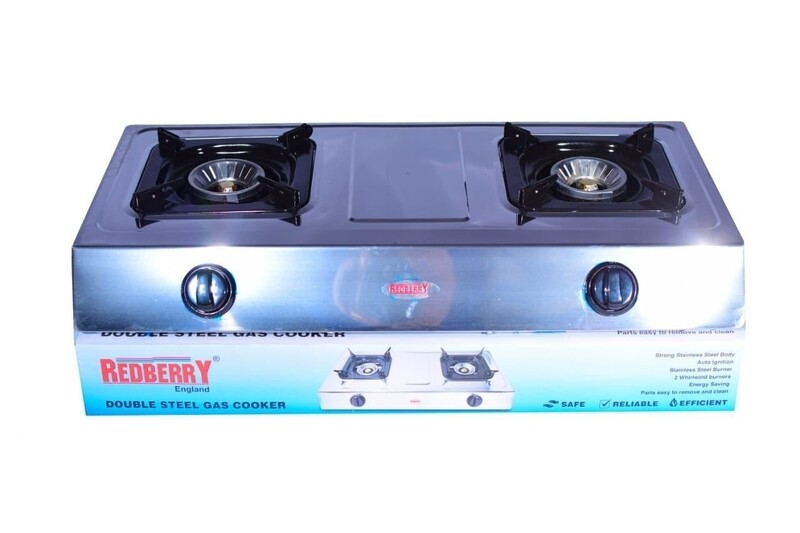 Redberry double steel table top gas cooker RGC 703+2m gas pipe + Regulator for 6kg