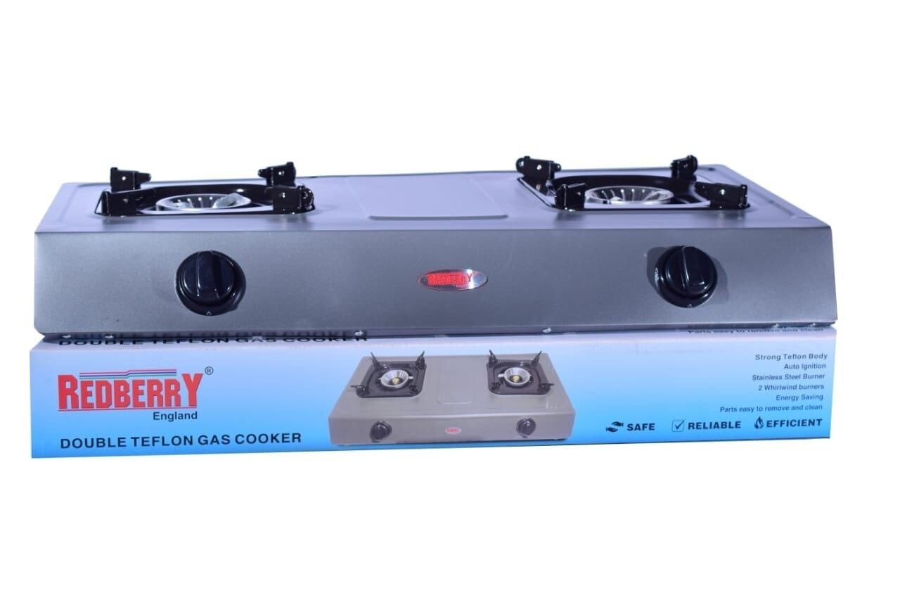 Redberry 2 Burner Gas Stove RGC 704 Teflon-Coated Table Top Cooker
