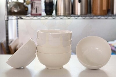 Ceramic salad bowls 6&quot; white soup bowls 6pcs (11585)