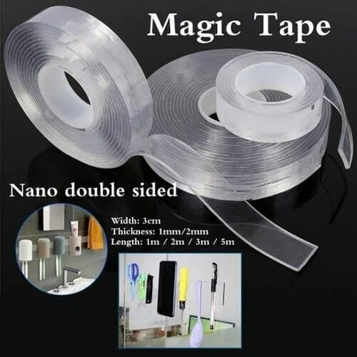 Double sided Nano Magic Tape: Strong, Reusable &amp; Washable (5m)