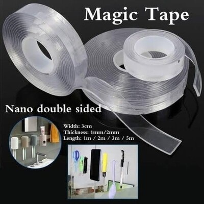 Double sided Nano Magic Tape: Strong, Reusable & Washable (5m)