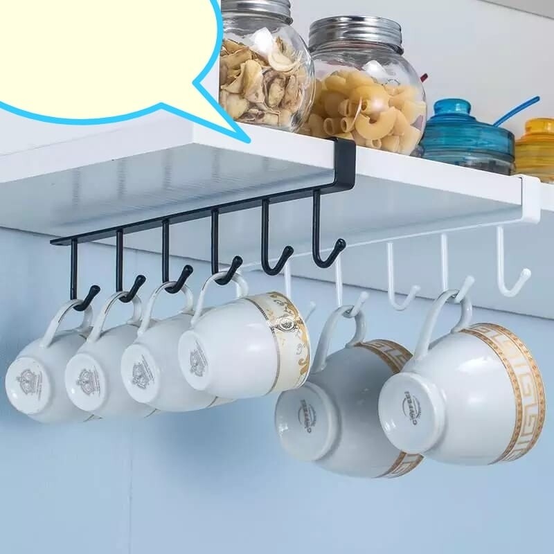 Multipurpose under the counter/shelf hangers/hooks.
Material: iron
Comes with 6 hooks
Colour black and white are available.