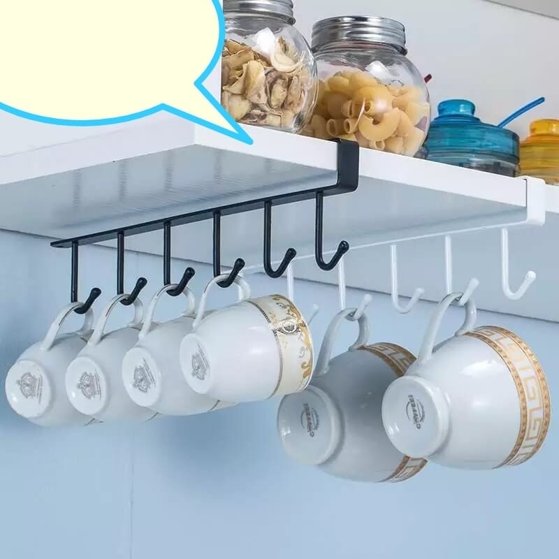 Multipurpose under the counter shelf hangers hooks.