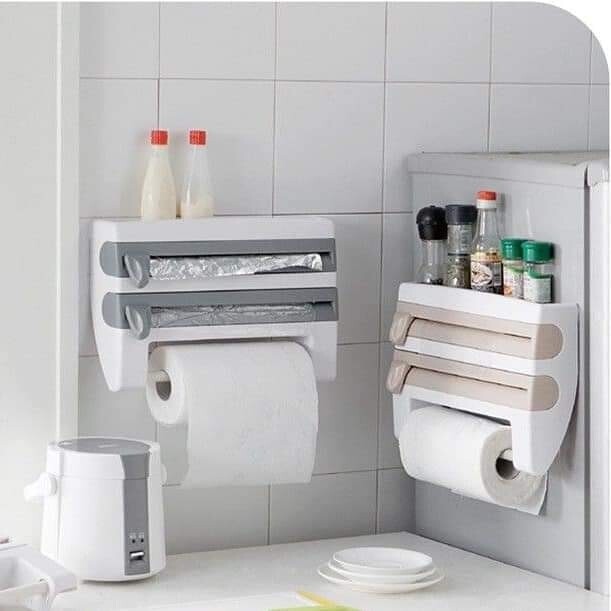 Big size Triple paper dispenser with top shelf for soaps, air fresheners etc.