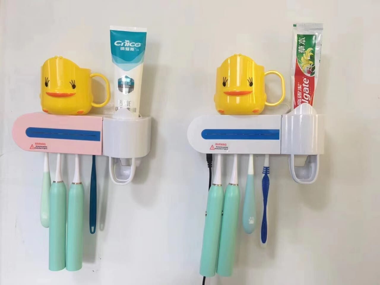 UV Smart Toothbrush Sterilizer Holder and Toothpaste Dispenser