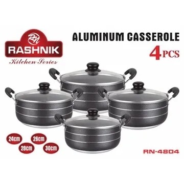 Rashnik Aluminium Non-stick casserole 4 pcs set 24 26 28 30cm RN4804