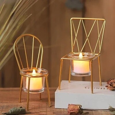 Nordic Style Candle Holder - Chair Design, Diameter 6cm