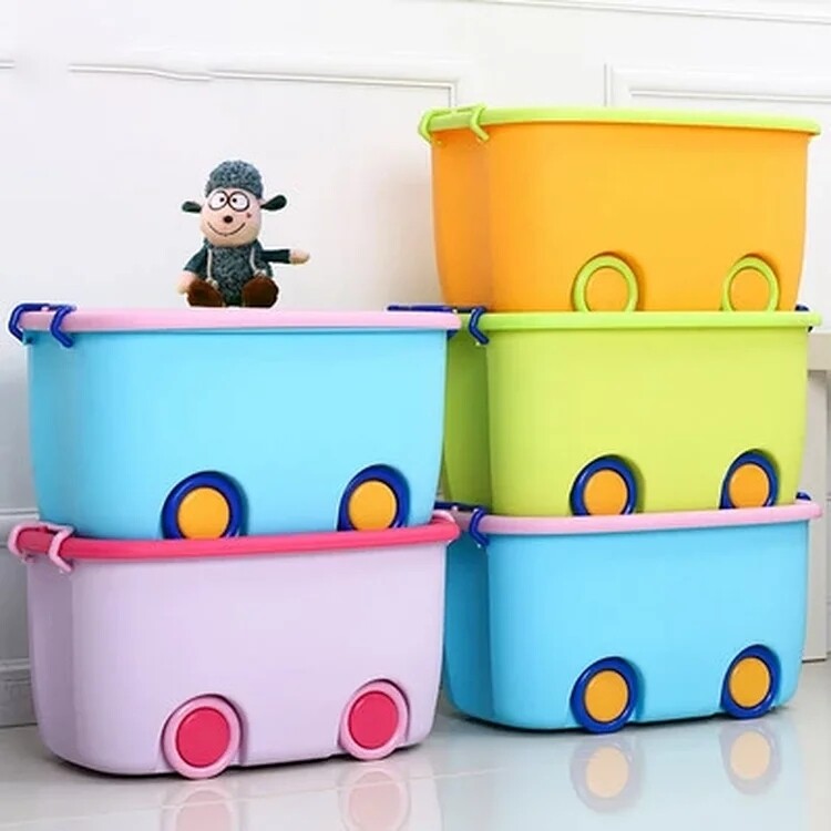 Plastic Toy Box storage with wheels 57x37x29.5