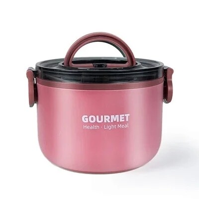 Gourmet Lunch box 2pc interlocking set with stainless steel insert. PINK