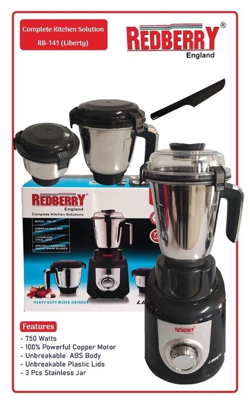 Redberry Heavy Duty Commercial Blender 750W Mixer &amp; Grinder - Complete Kitchen Solution RB141