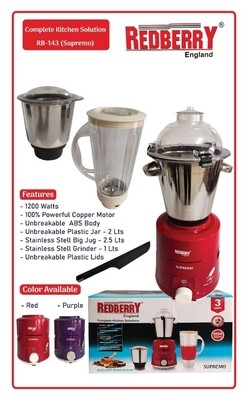 Redberry loaded professional blender. Heavy duty mixer grinder. complete kitchen solution RB143 1200W