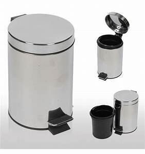 Perilla  16L Stainless steel pedal bin chrome Litter Trash 16L for Bathroom, Bedroom, Office, Mini Garbage can with Foot Pedal for Small Space, #83005