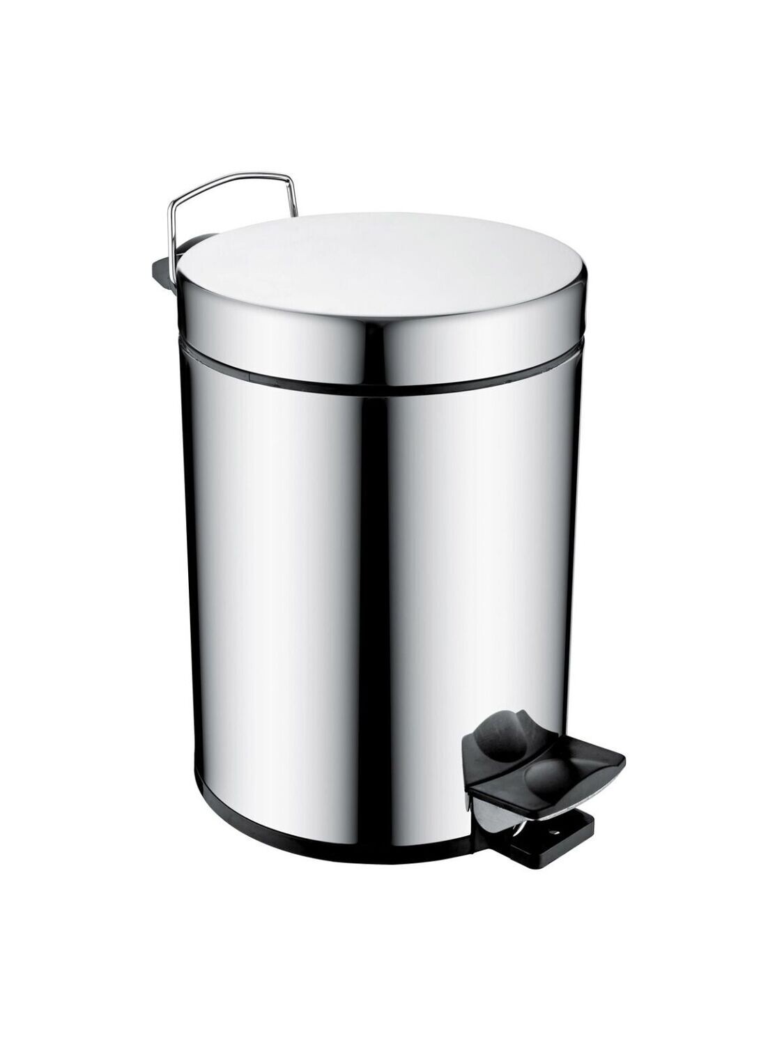Bon appetit 12L stainless steel Pedal bin Chrome 12L Bathroom, Bedroom, Office, Mini Garbage can with Foot Pedal for Small Space,