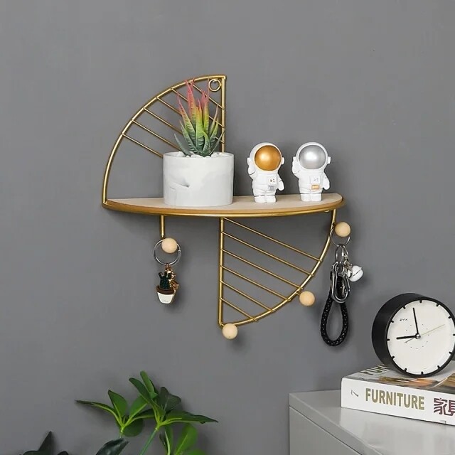 Floating Shelves Metal wall Mount 30cmxW15cmx30cm GOLD