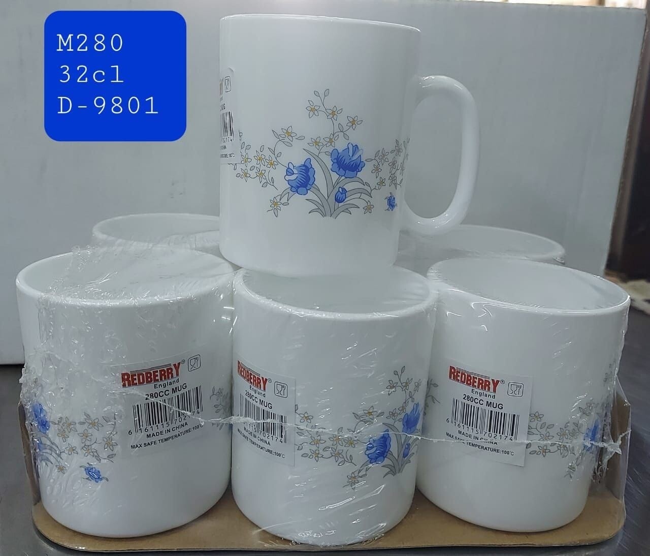 Redberry 6pcs set ceramic mugs D-9801