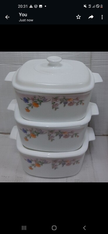 Opal Glass serving dish Redberry 2.5L 1pcs heat resistant glass casserole set rectangular #2408