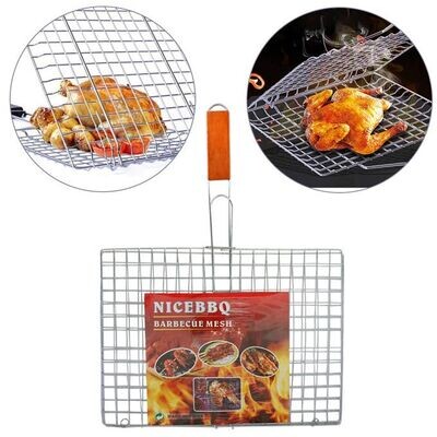 Generic Grilling Basket Non-Stick Barbecue Basket Heavy Duty BBQ 61x36cm chefs basket