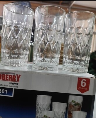 Redberry water juice glass 6pcs set # 3301