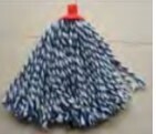 MOPS WITH 120 CM WOOD TYPE HANDLE, 2 COLOR MOP HEAD