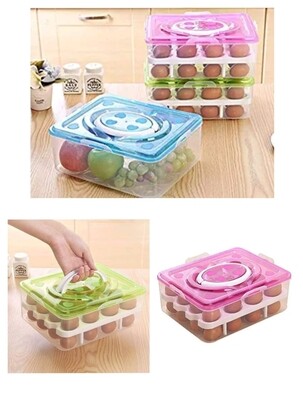 Colourful 32pcs eggs tray with handle for easy movement