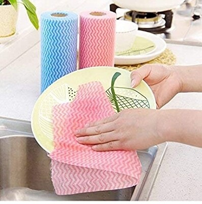 Reusable wash paper towel roll mat.20cmx15mtrs. Colours blue orange pink.