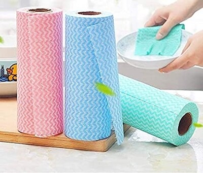 Reusable wash paper towel roll mat.20cmx15mtrs. Colours blue orange pink.