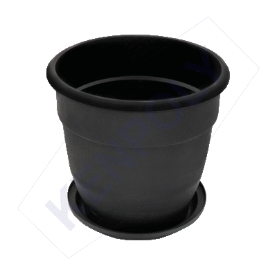 Kenpoly Flower Pots - Round Planter 5 with Dish (H355 x Dia375 mm, 20 Liters)