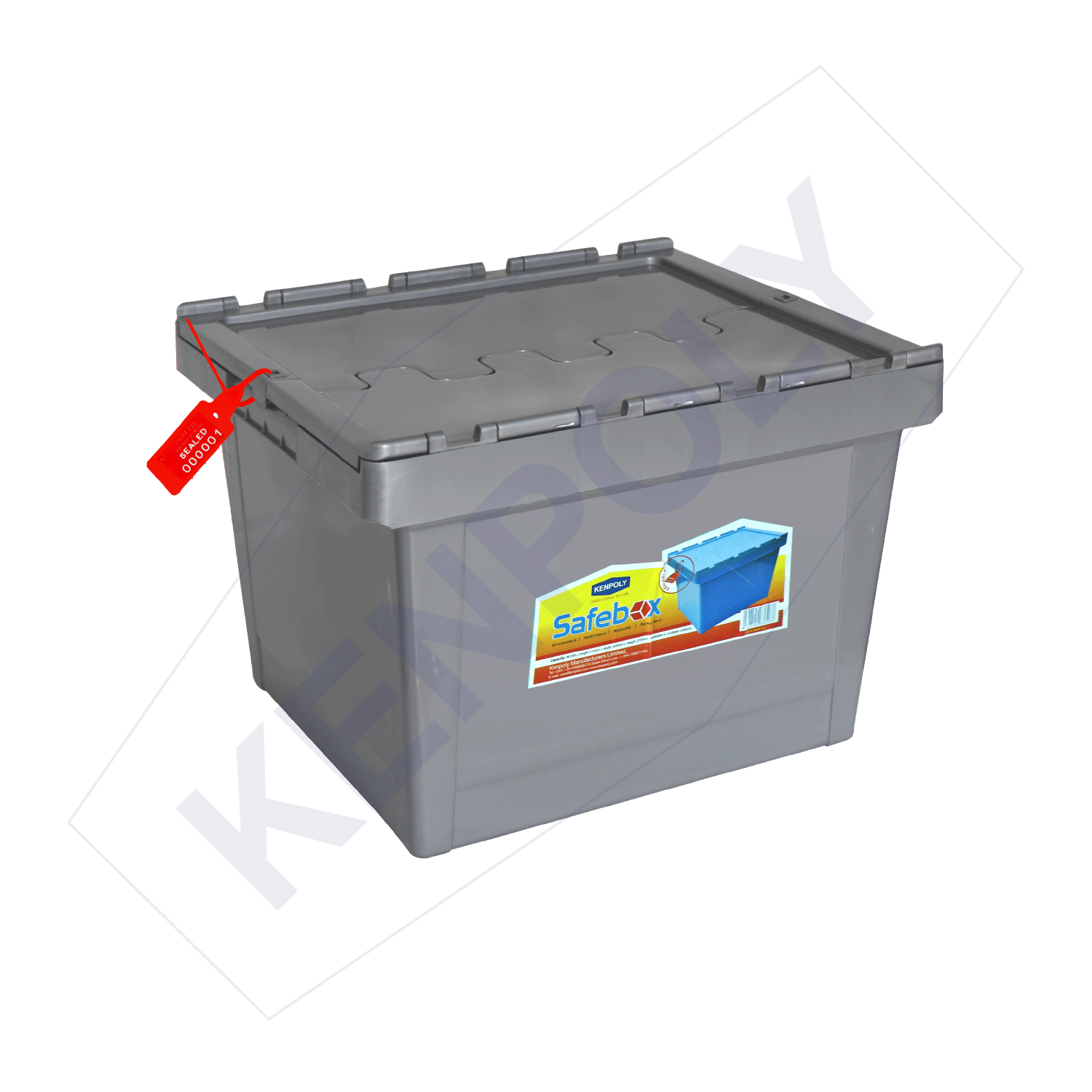 Kenpoly Safe Box No.1 L510 x W420 x H370 60litres. GREY