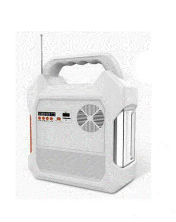 LED Light with Radio, 2x LED Bulb &amp; Solar Panel