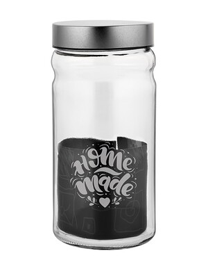Renga glass jar with silver lid 1800ml
