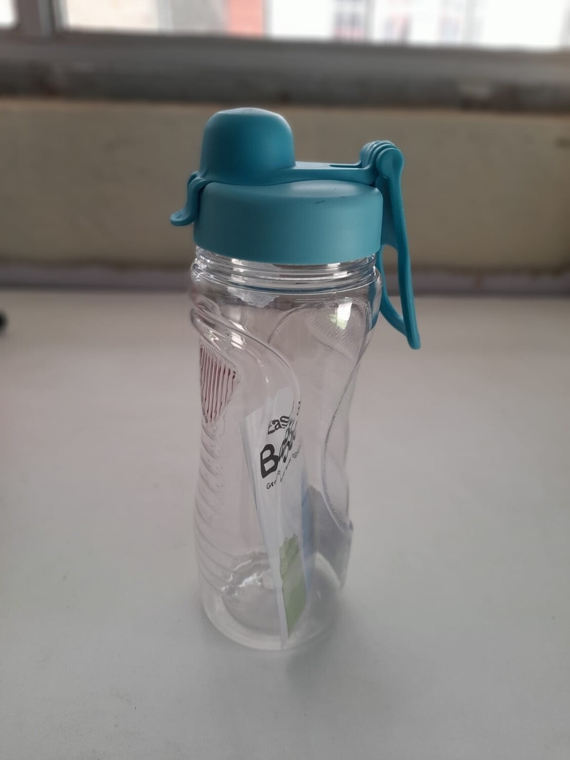 Double lock easy grip water bottle 600ml blue/green #1814