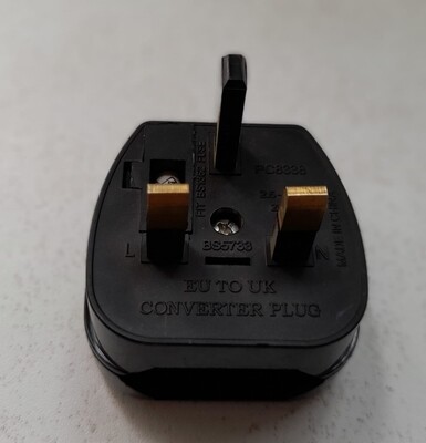EU to UK adaptor  plug fused black #PC832A