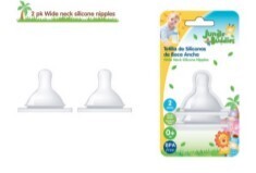 Jungle Buddies 2 packs wide neck silicon nipple flow SML